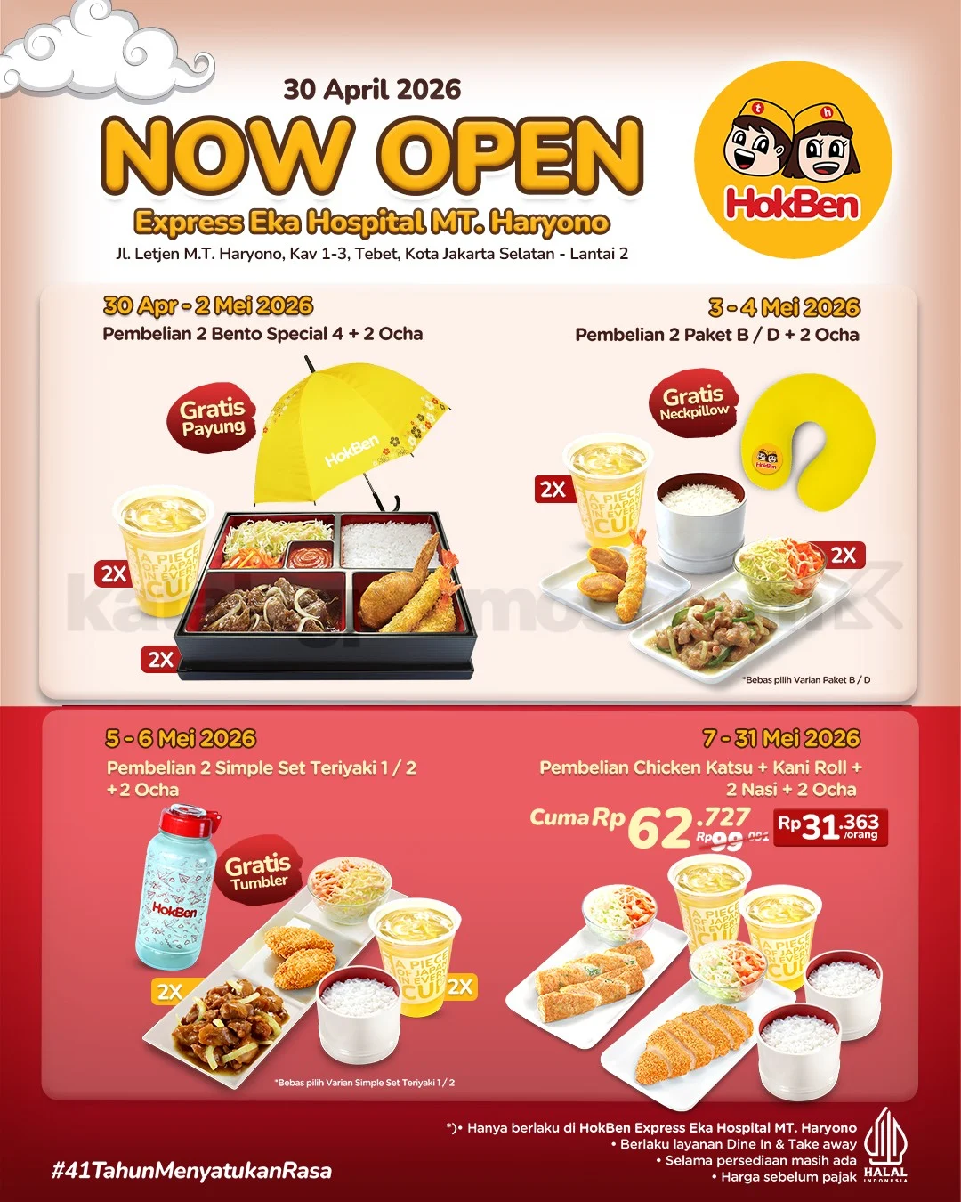 HokBen Eka Hospital: Buka Gerai Baru, Sedia Promo Menarik