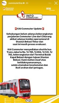 Insiden di Bekasi Timur: KRL Cikarang Hanya Sampai Stasiun Bekasi
