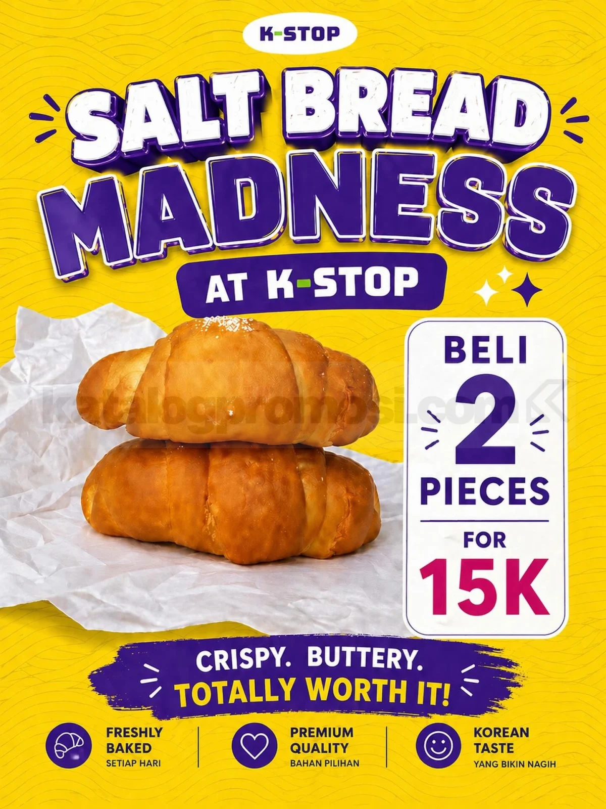 K-Stop Tawarkan 2 Roti Salt Bread Rp 15 Ribu