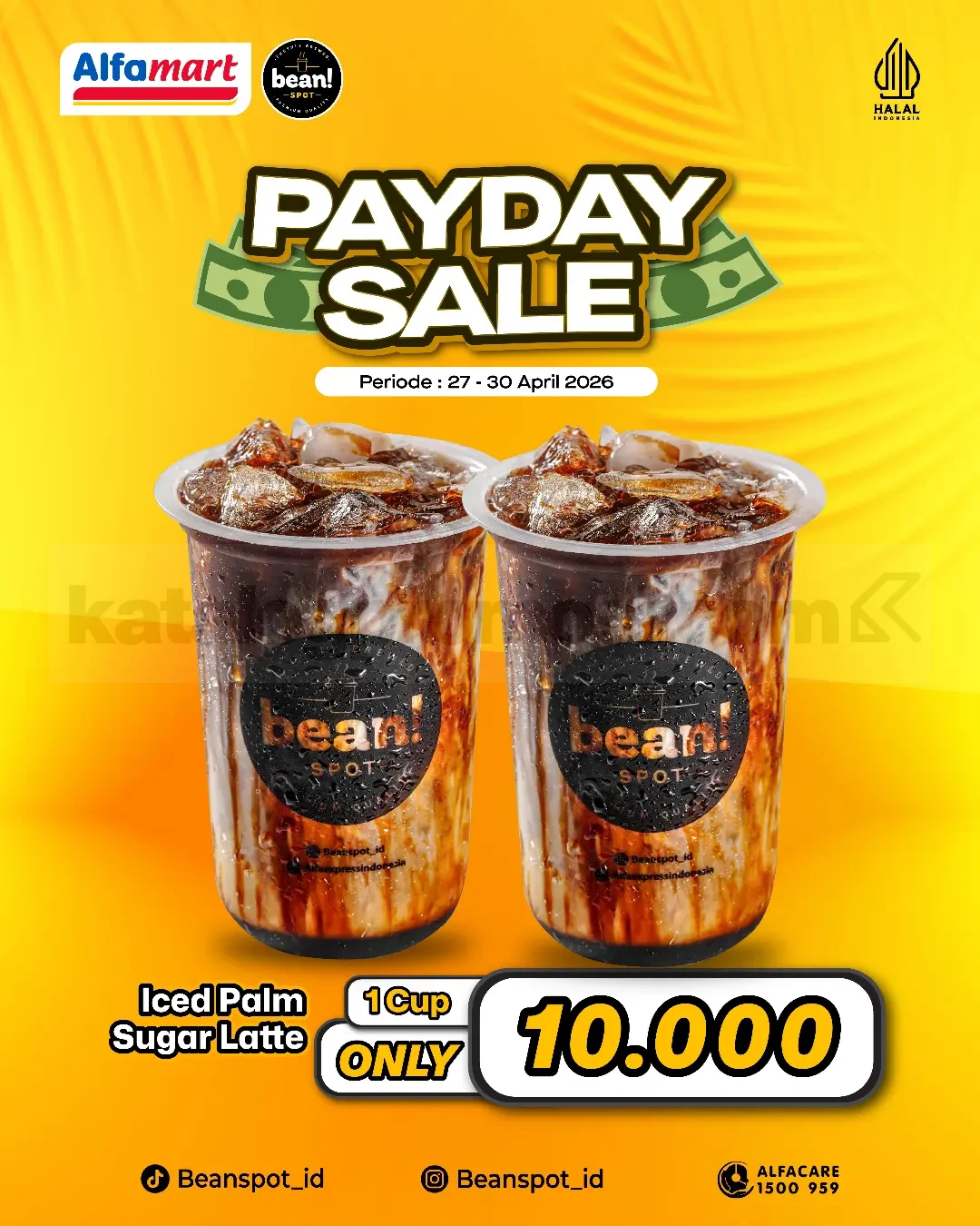 Promo Beanspot Payday Sale Iced Palm Sugar Latte Rp10 Ribu