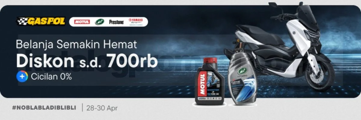 Promo Blibli Gaspol Otomotif: Diskon 700 Ribu & Cicilan 0%