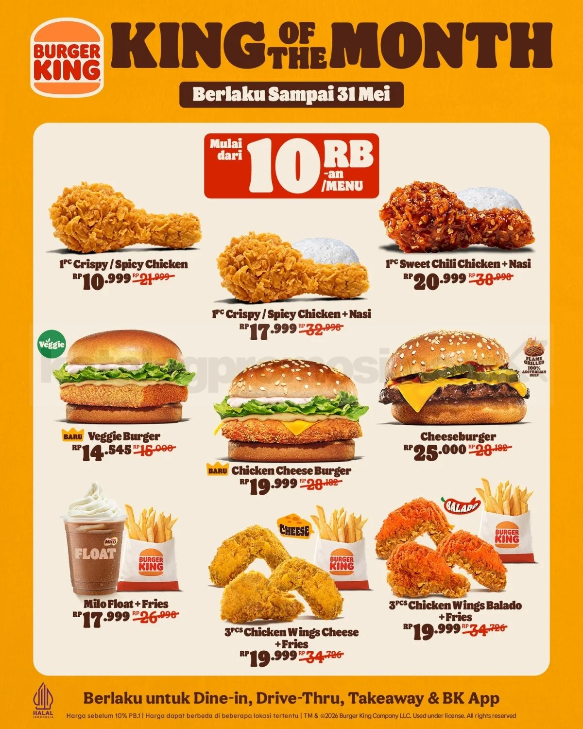 Promo Burger King: King of the Month Hemat Mulai 10 Ribu!