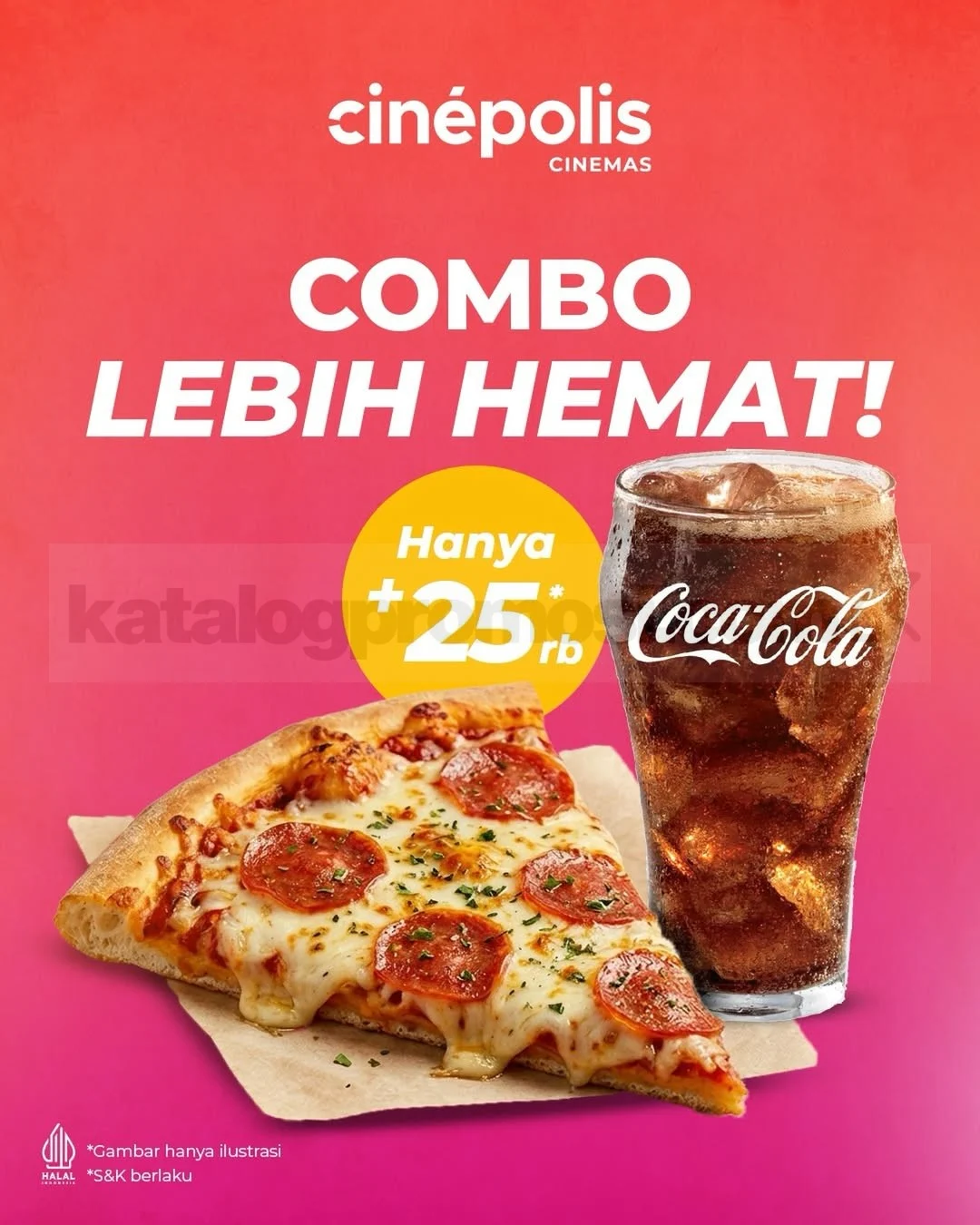 Promo Cinépolis Combo Hemat Pizza & Minum Cuma Rp25 Ribu