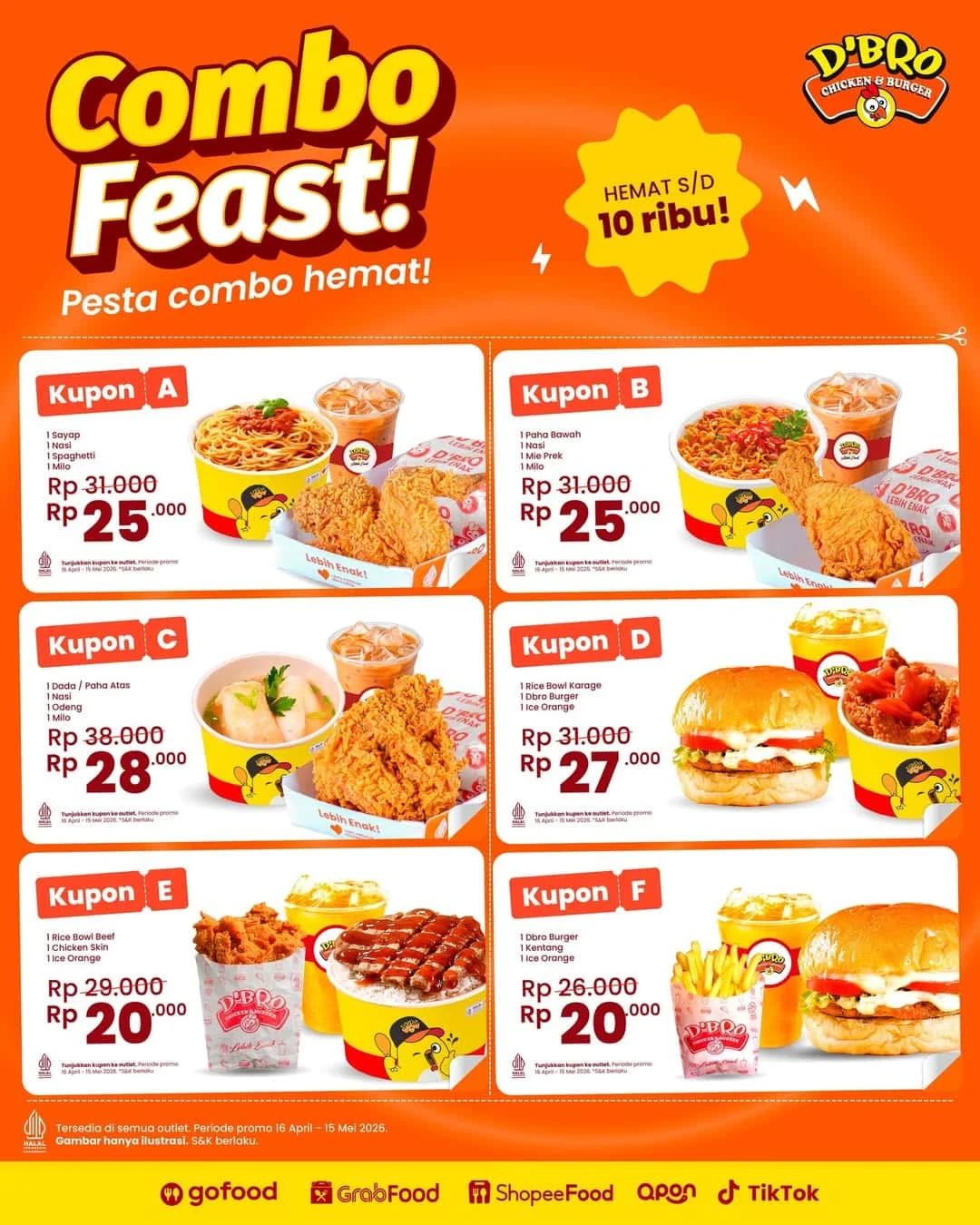 Promo D'BRO: Nikmati Combo Feast Hemat Mulai Rp 20.000