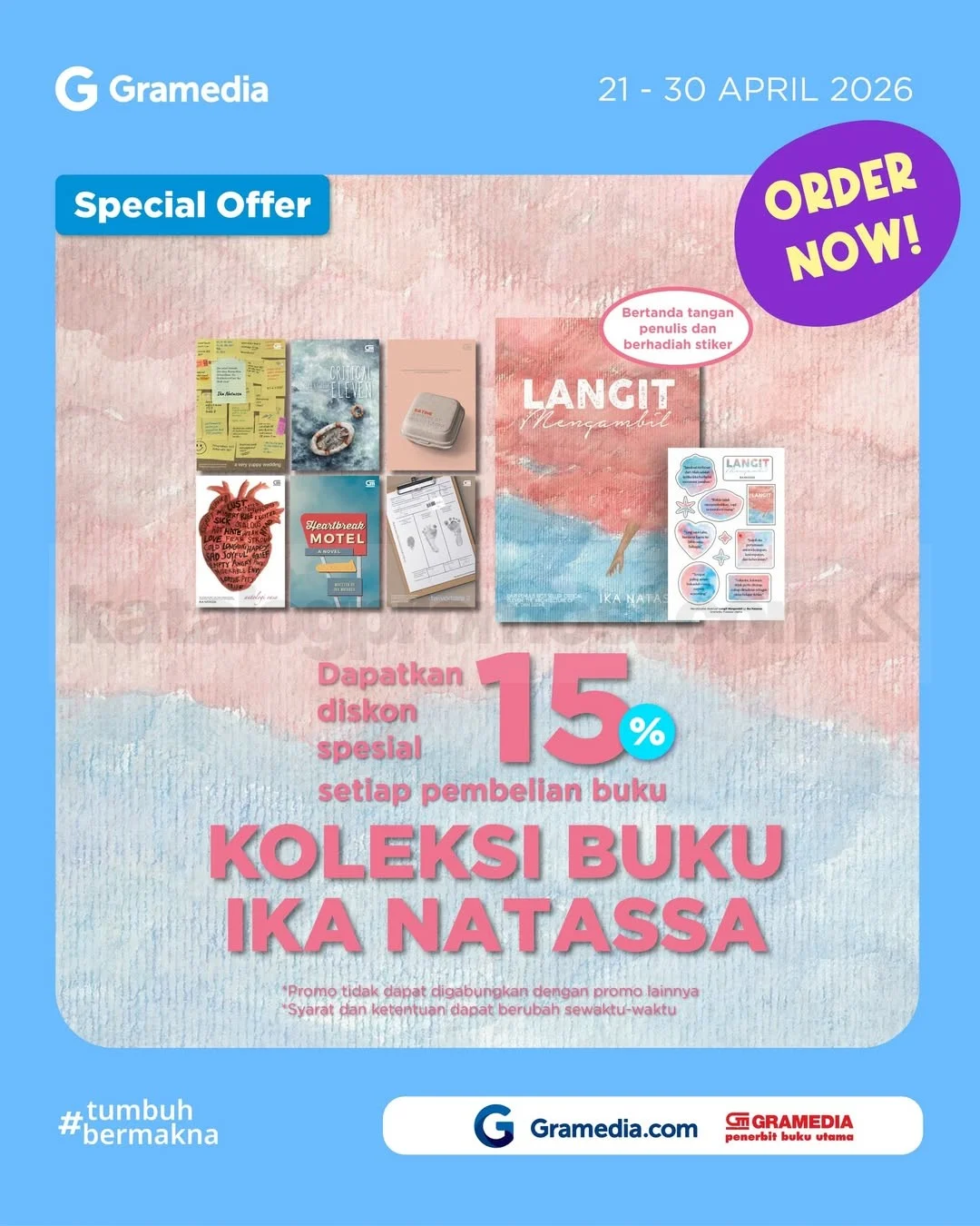 Promo Gramedia: Diskon 15% Koleksi Ika Natassa & Tanda Tangan