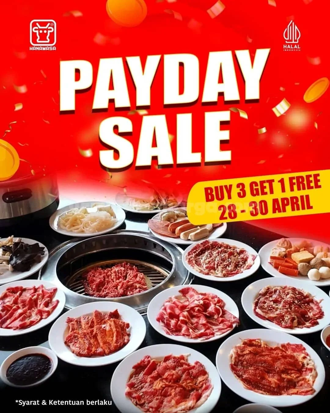 Promo Hanamasa Payday Sale: Buy 3 Get 1 Free April 2026