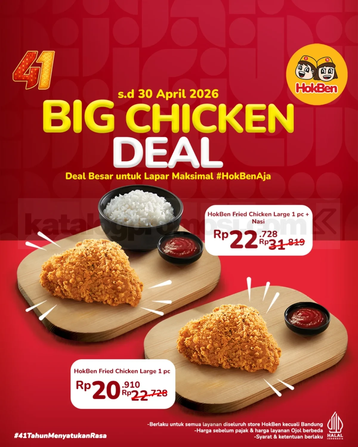 Promo HokBen BIG CHICKEN DEAL: Ayam Crispy Mulai Rp 20.910!