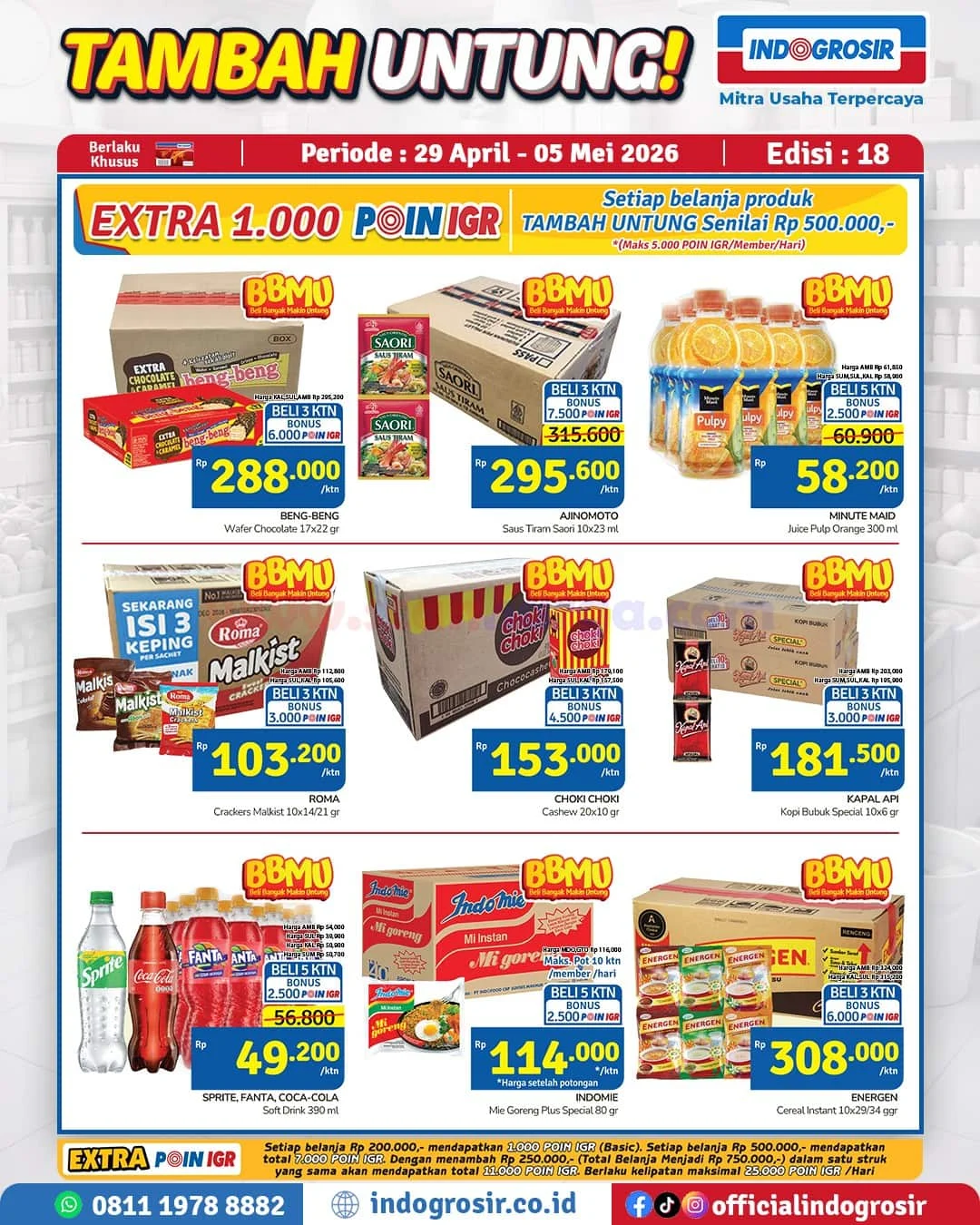 Promo Indogrosir Tambah Untung Terbaru 29 April - 5 Mei 2026