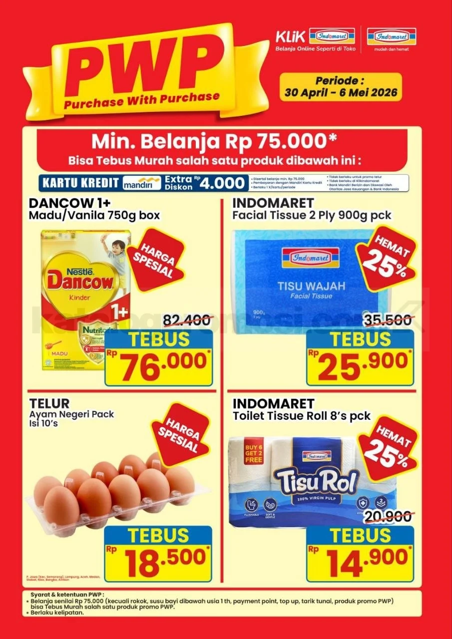 Promo Indomaret Tebus Murah PWP: Belanja Hemat 30 April - 06 Mei 2026