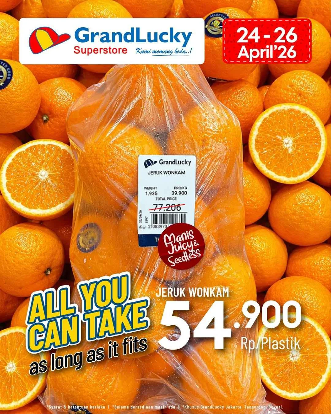 Promo JSM GrandLucky 24-26 April 2026: Belanja Hemat Akhir Pekan