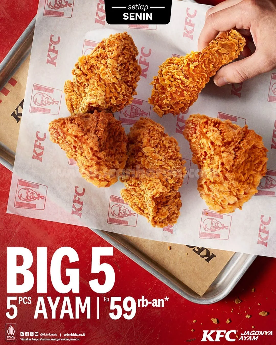 Promo KFC Big 5 Monday: 5 Potong Ayam Hanya Rp59.091