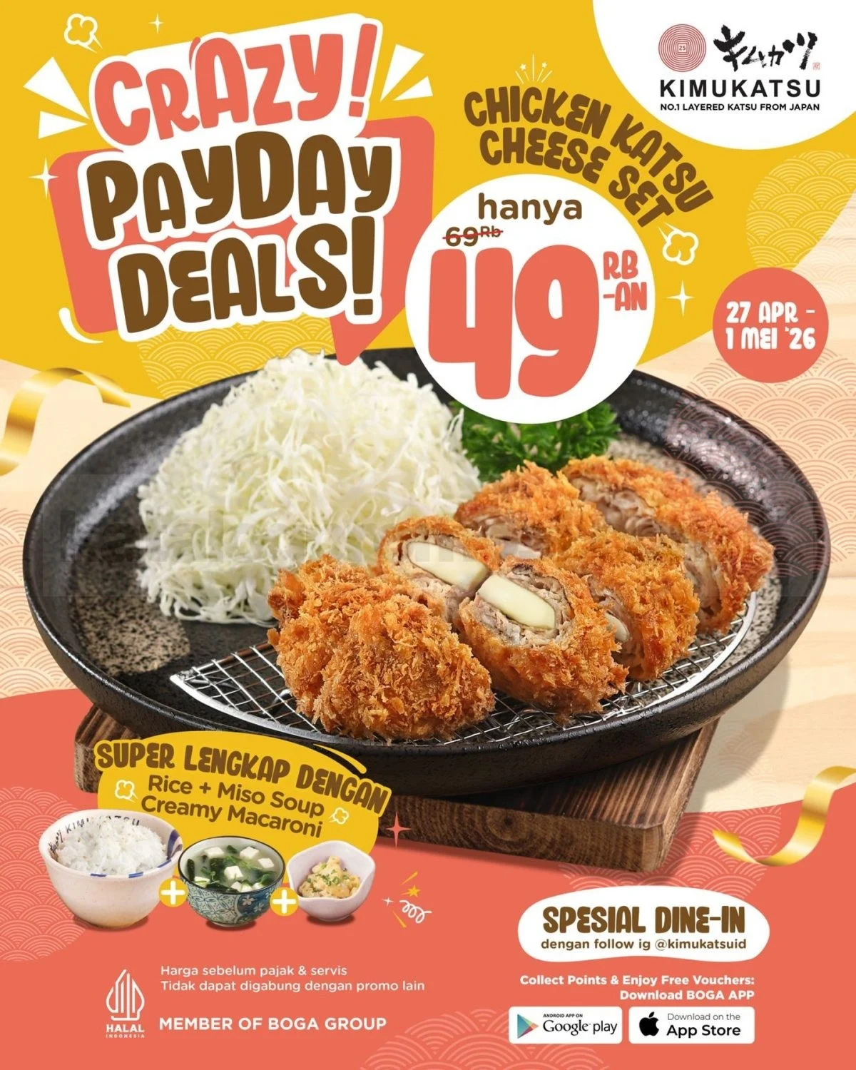 Promo Kimukatsu Crazy Payday: Chicken Katsu Set Cuma 49 Ribu!