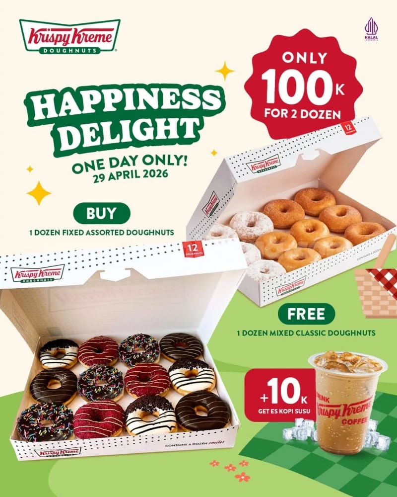 Promo Krispy Kreme Happiness Delight: 2 Lusin Rp 100.000