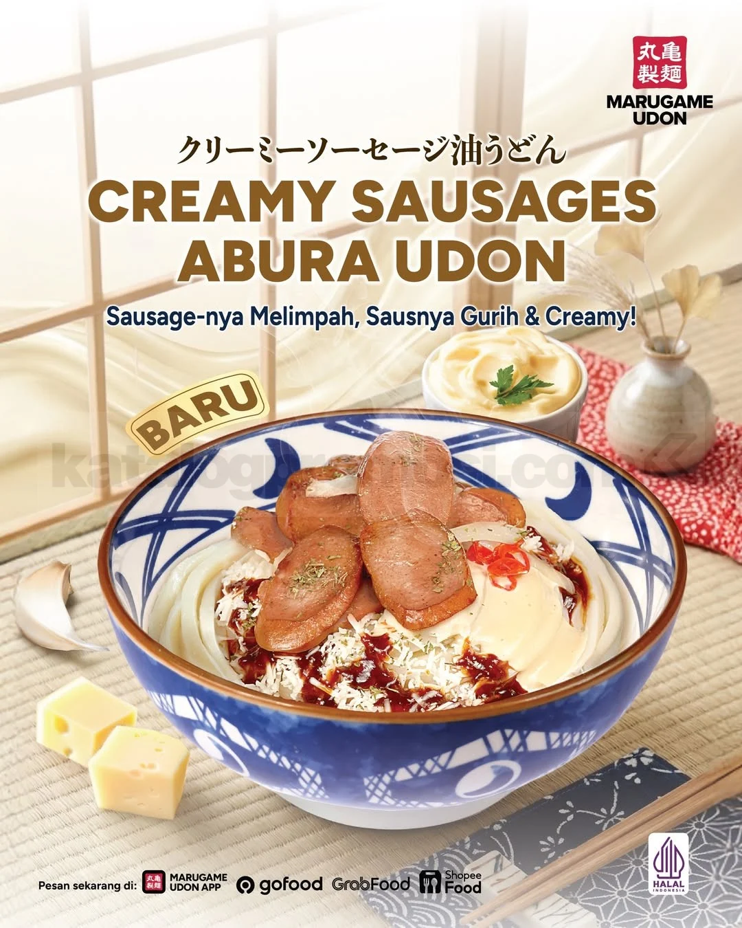 Promo Marugame Udon: Menu Baru Creamy Sausages Abura Udon