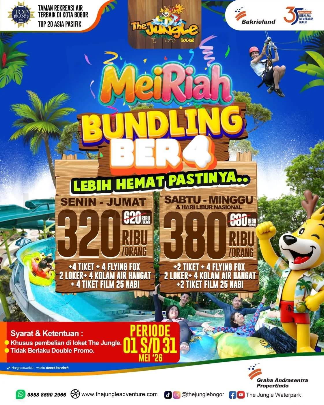 Promo The Jungle MeiRiah: Tiket & Wahana Mulai Rp 85.000!