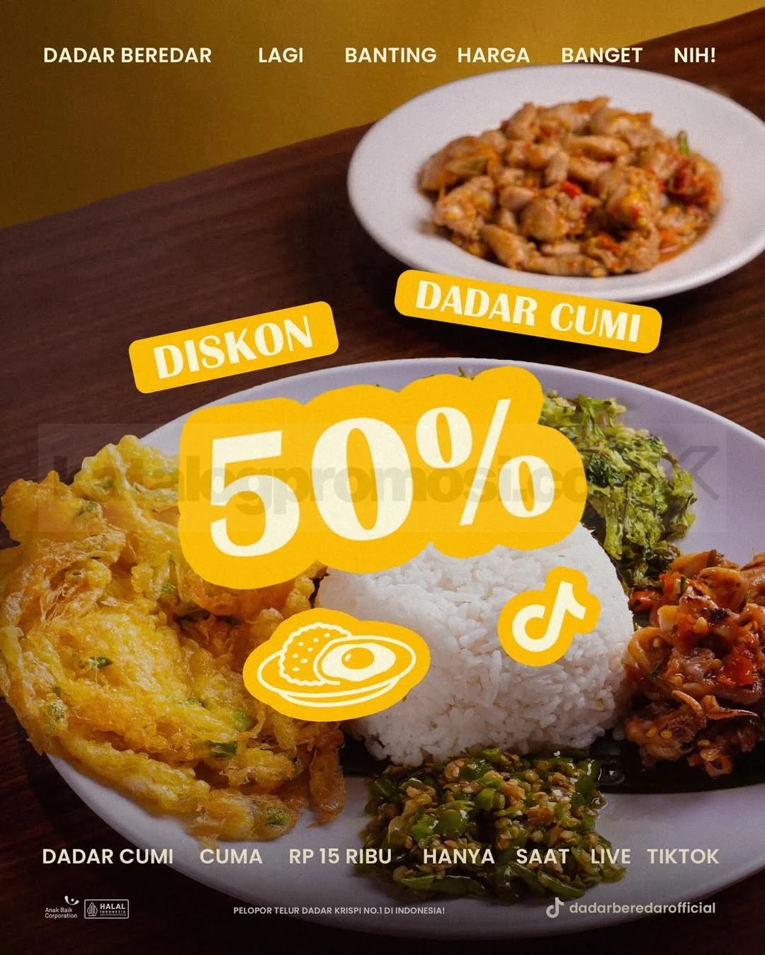 Serbu Promo Dadar Beredar: Dadar Cumi Diskon 50% TikTok LIVE