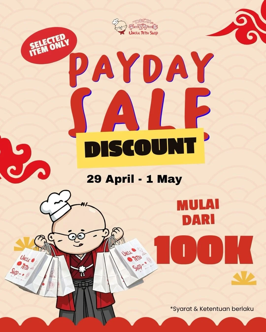 Uncle Tetsu: Payday Sale Spesial Mulai Rp 100 Ribu