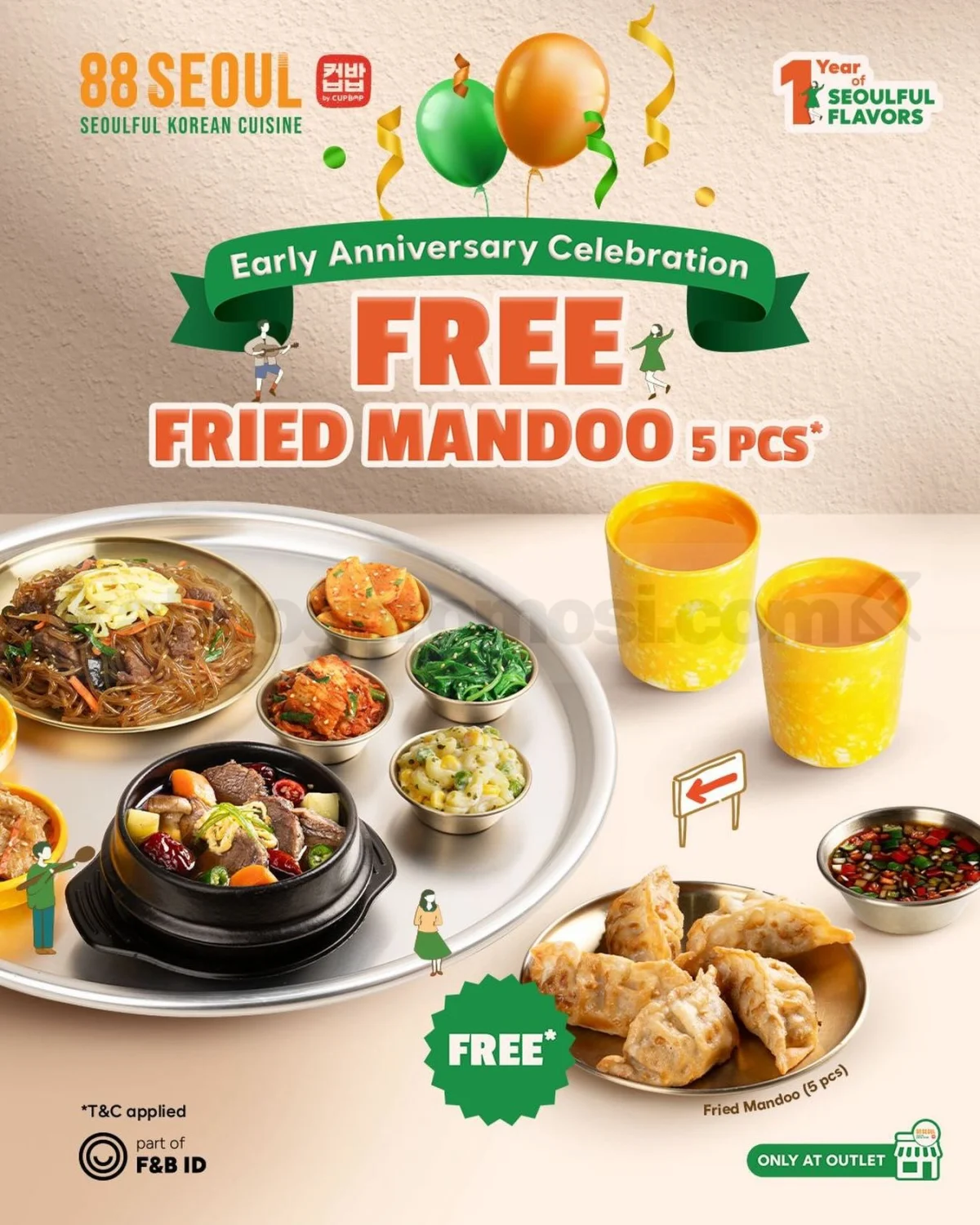 88 SEOUL Rayakan Ultah, Gratis Mandoo 5 Pcs!