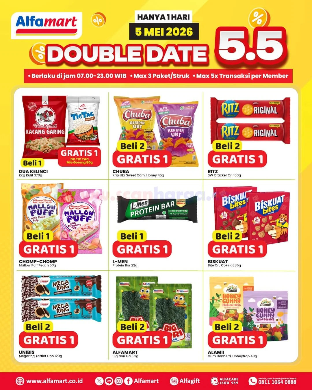 Alfamart Double Date 5.5: Gebyar Promo Beli 1 Gratis 1!