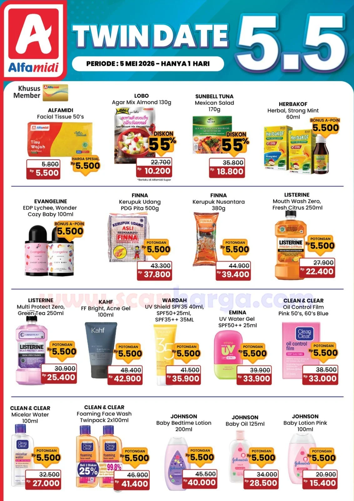 Alfamidi Gelar Promo Twin Date 5.5: Beli 1 Gratis 1 & Diskon Spesial