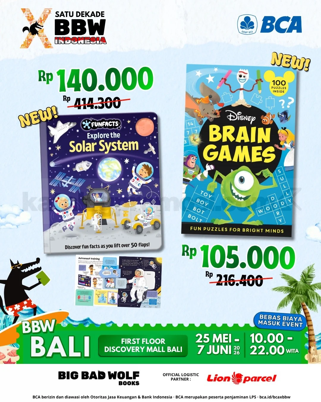 BBW Bali 2026: Bazar Buku Luas & Gratis di Discovery Mall