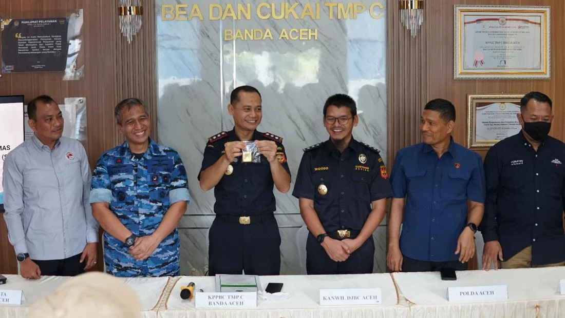 Bea Cukai Aceh Gagalkan Penyelundupan Emas Rp 1,45 Miliar ke Malaysia