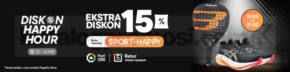 Blibli Happy Hour: Diskon 15% Olahraga 20-24 Mei!