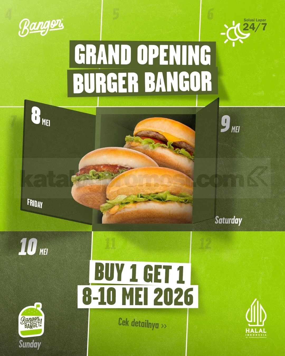 Burger Bangor Gebyar Promo Buy 1 Get 1 di Tiga Kota Baru