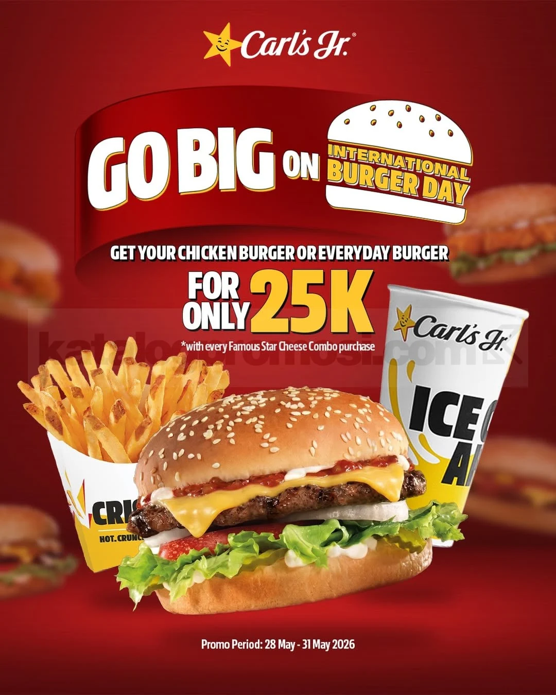 Carl's Jr Tawarkan Burger Hemat Rp 25.000 di Hari Burger Internasional