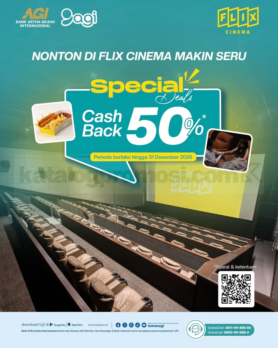 Cashback 50% Nonton di FLIX Cinema Pakai QRIS AGI