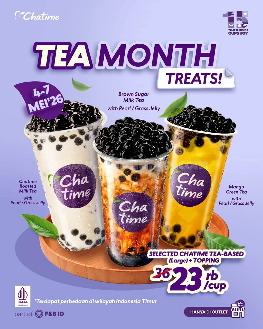 Chatime Tebar Promo Spesial Tea Month: Large + Topping Hanya 23 Ribu!
