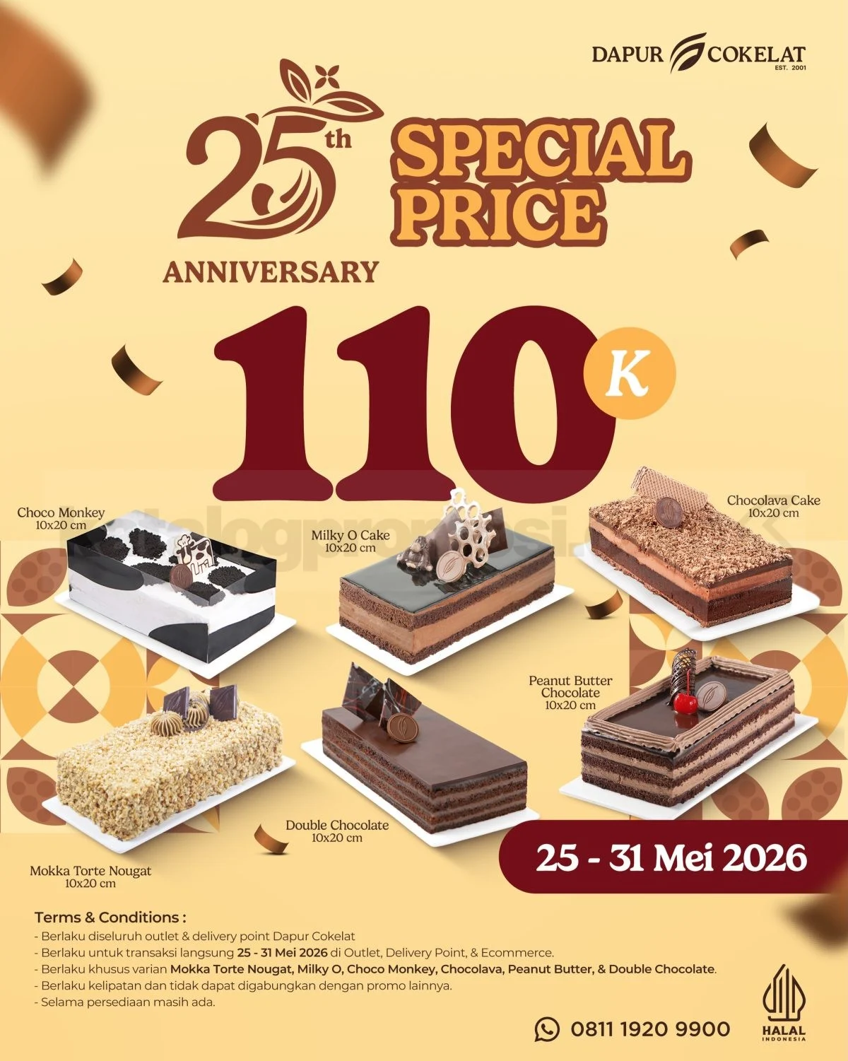 Dapur Cokelat: Loaf Cake Spesial Rp110rb (25-31 Mei)