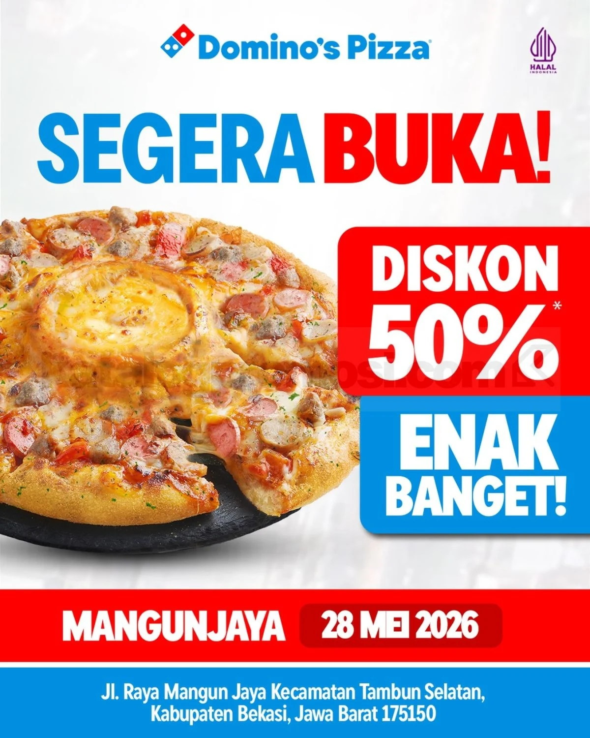 Domino's Mangunjaya Buka, Diskon 50% Pizza Favorit!