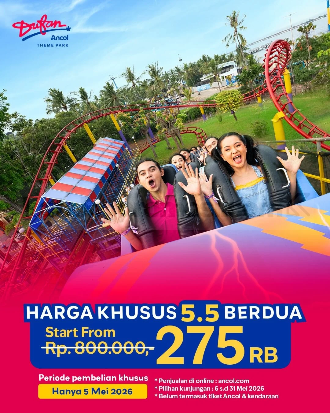 Dufan Ancol Promo 5.5: Tiket Berdua Mulai Rp 275.000!