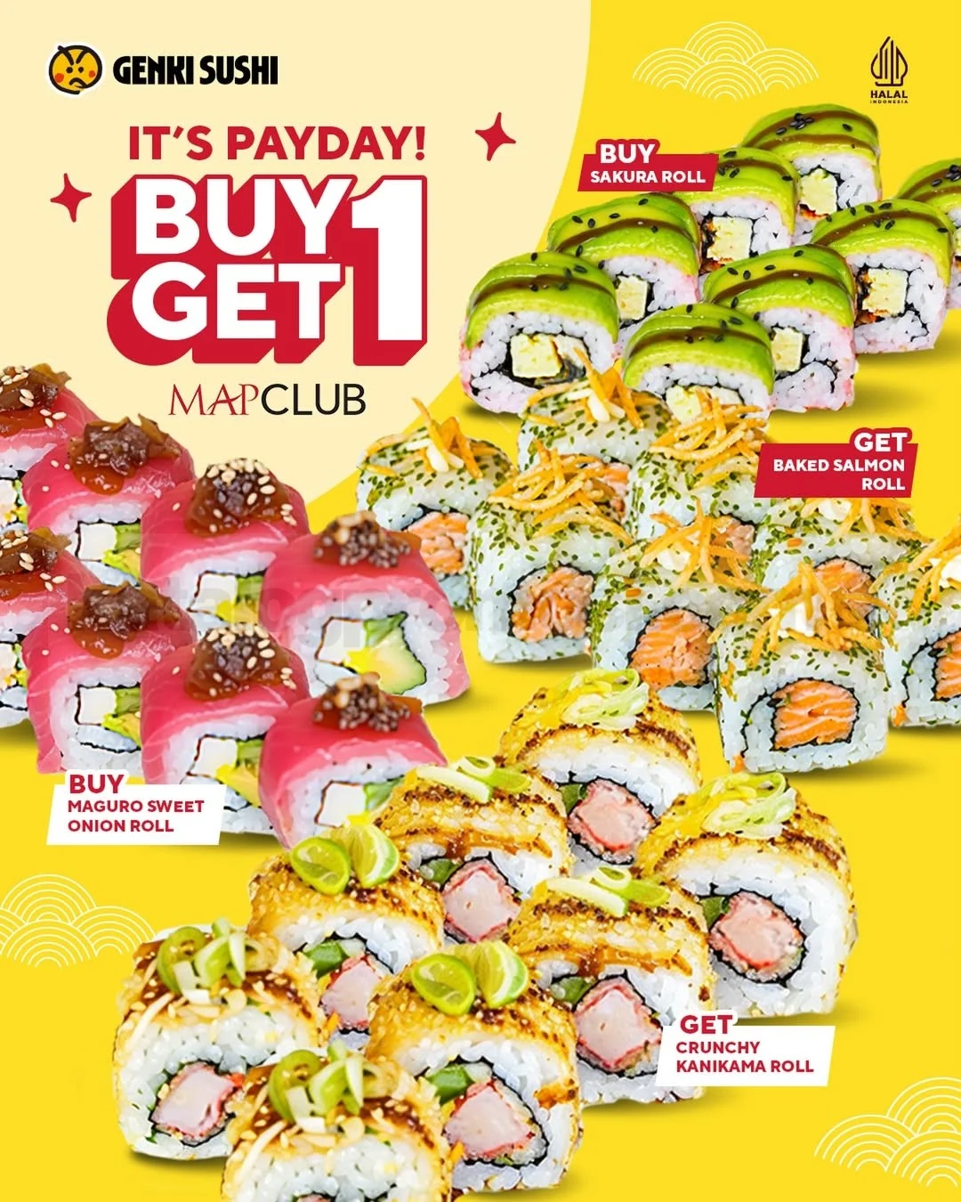 Genki Sushi Tawarkan Promo Payday Buy 1 Get 1 Sushi Roll