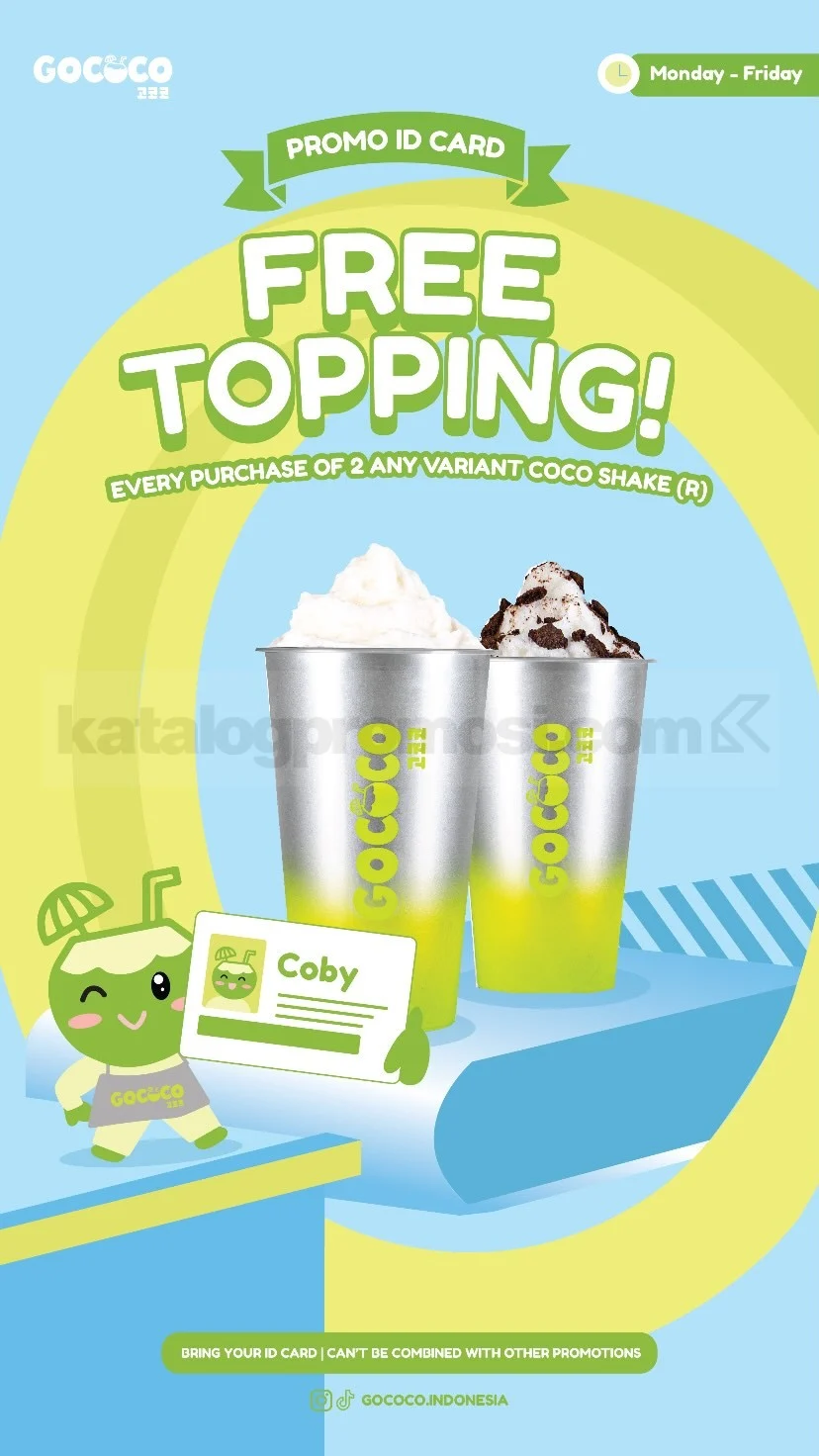 GOCOCO: Beli 2 Coco Shake, Gratis Topping!