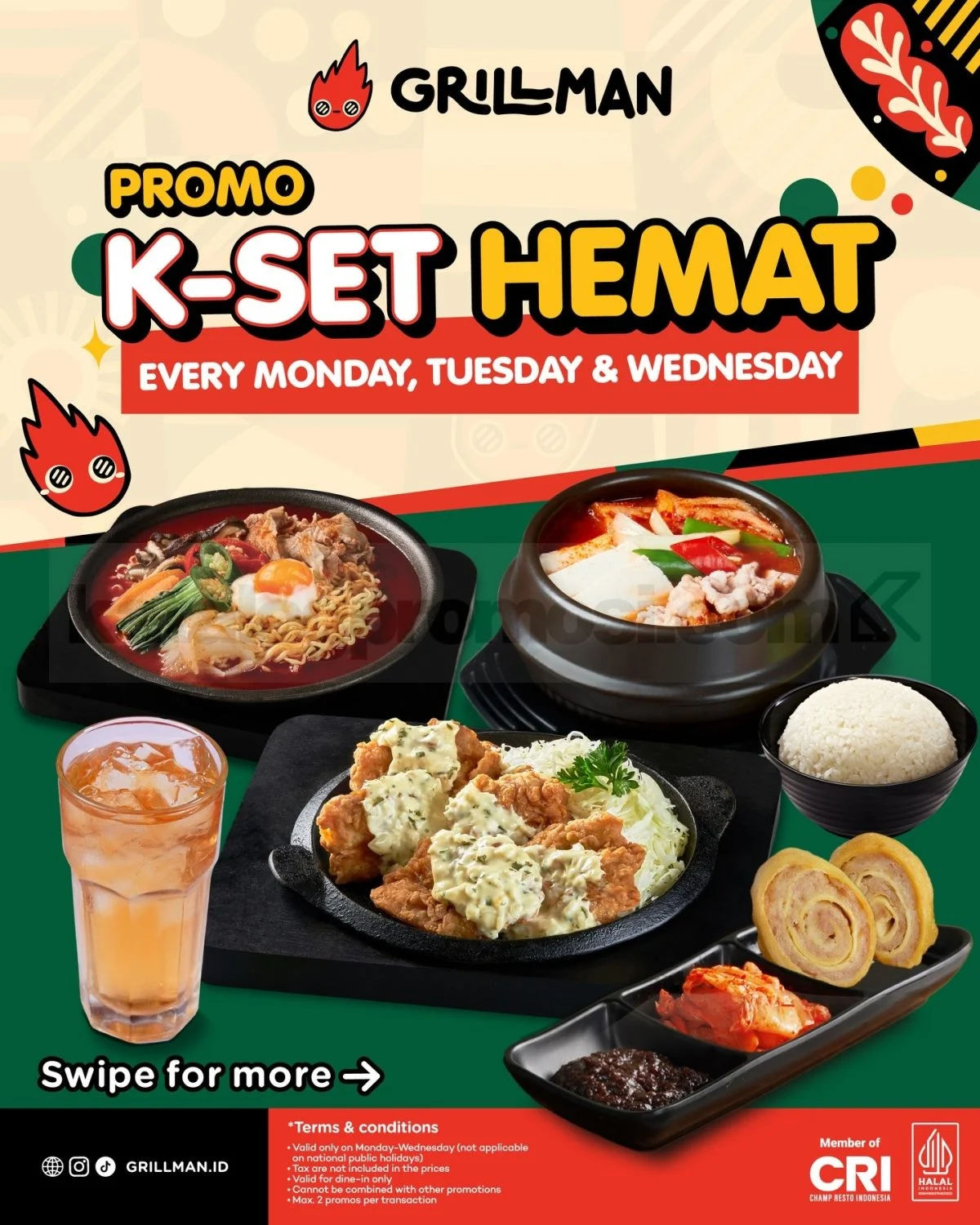 Grillman K-Set Hemat: Korean Food Mulai Rp 70 Ribu