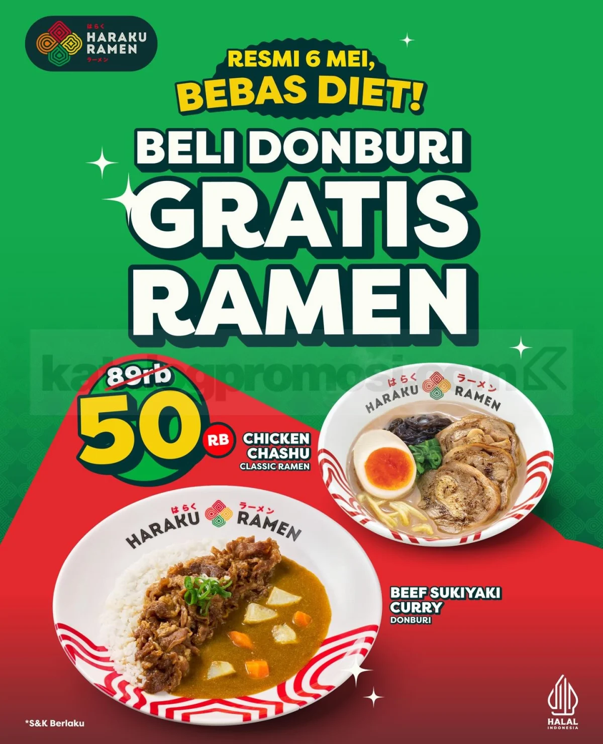 Haraku Ramen: Gratis Ramen di Hari Anti Diet 6 Mei 2026