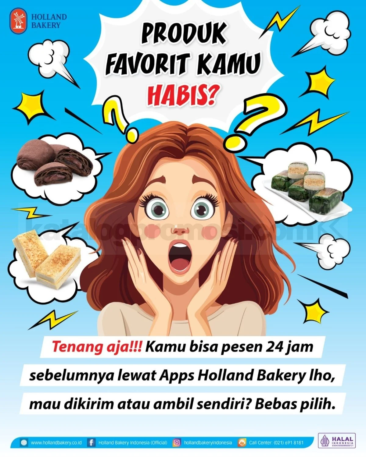 Holland Bakery: Pesan Roti Favorit 24 Jam, Gratis Ongkir!