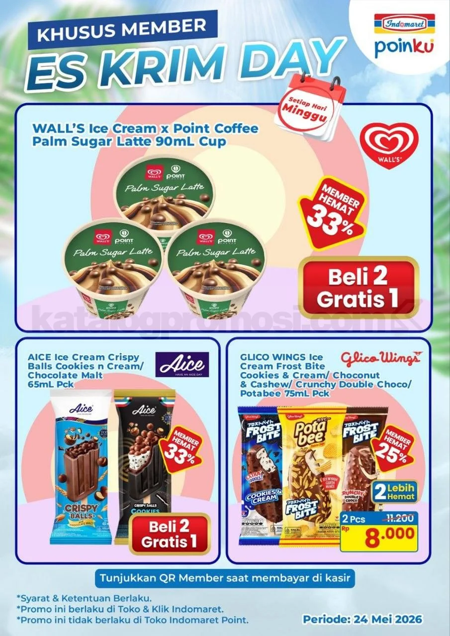 Indomaret Es Krim Day: Beli 2 Gratis 1 untuk Member!