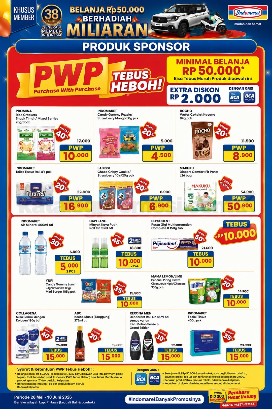 Indomaret Tebus Murah PWP: Belanja Hemat 50rb Raih Produk Pilihan