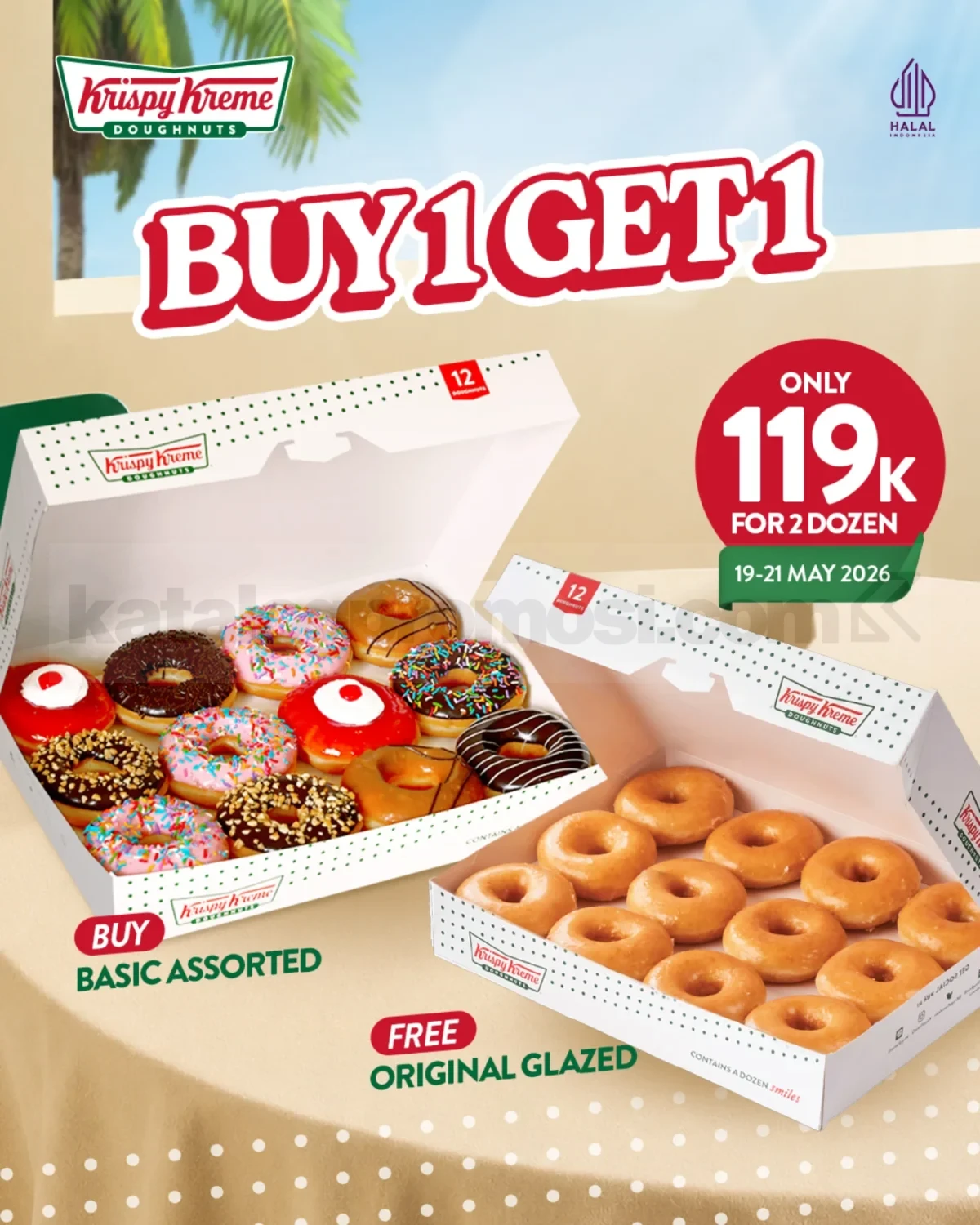 Krispy Kreme: Beli 1 Lusin Donat, Gratis 1 Lusin!