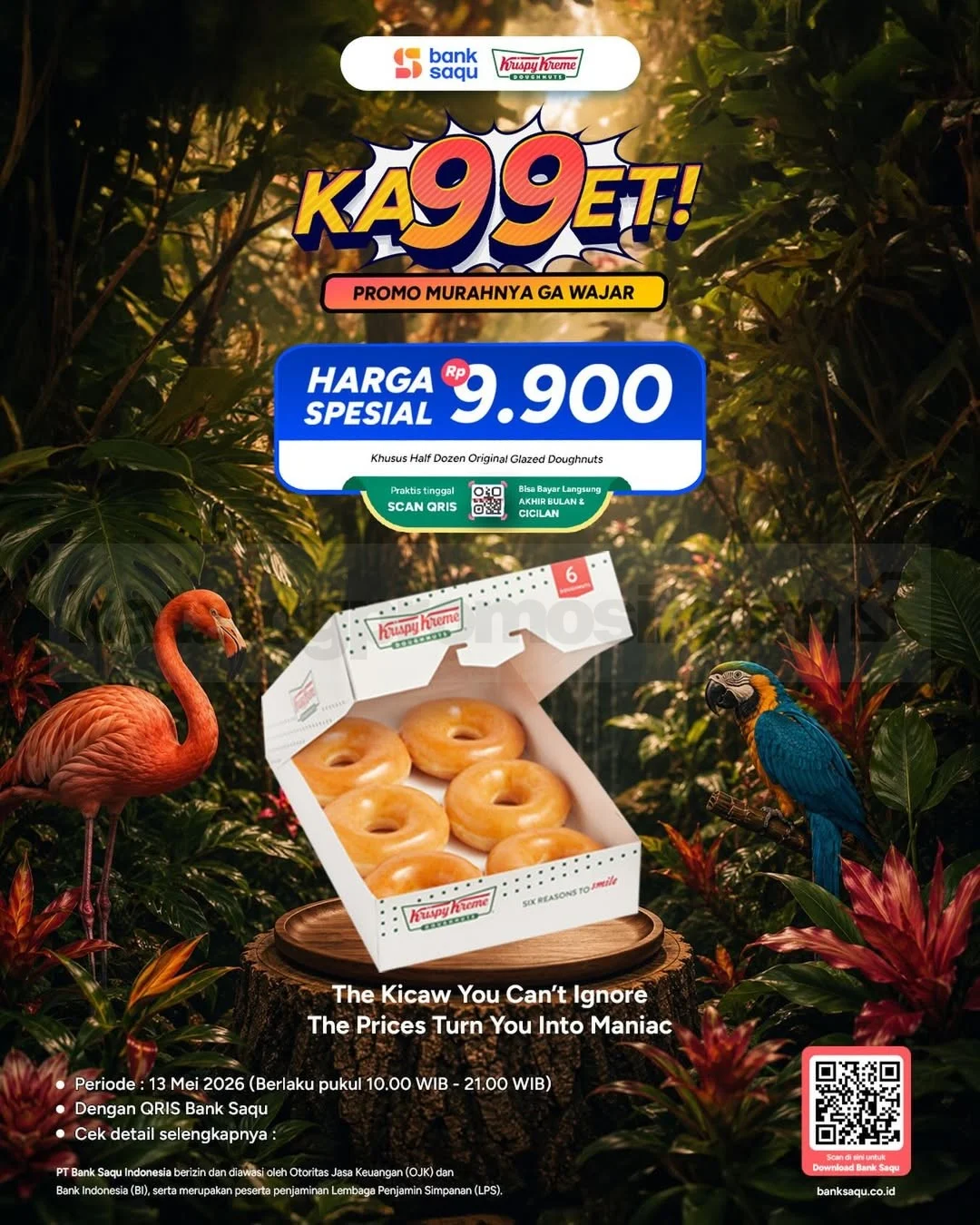Krispy Kreme: Half Dozen Doughnuts Rp 9.900 Pakai QRIS Bank Saqu!