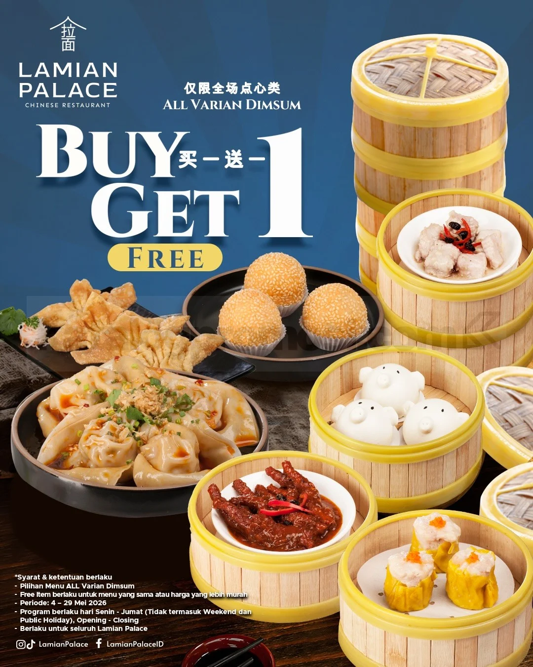 Lamian Palace: Buy 1 Get 1 Dimsum Mei 2026