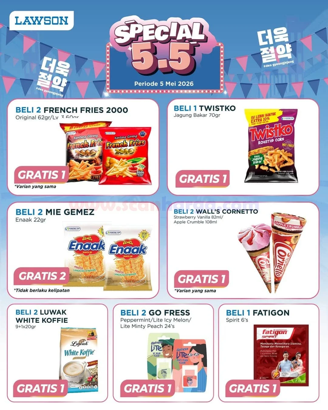 Lawson 5.5: Promo Double Date Beli 1 Gratis 1!