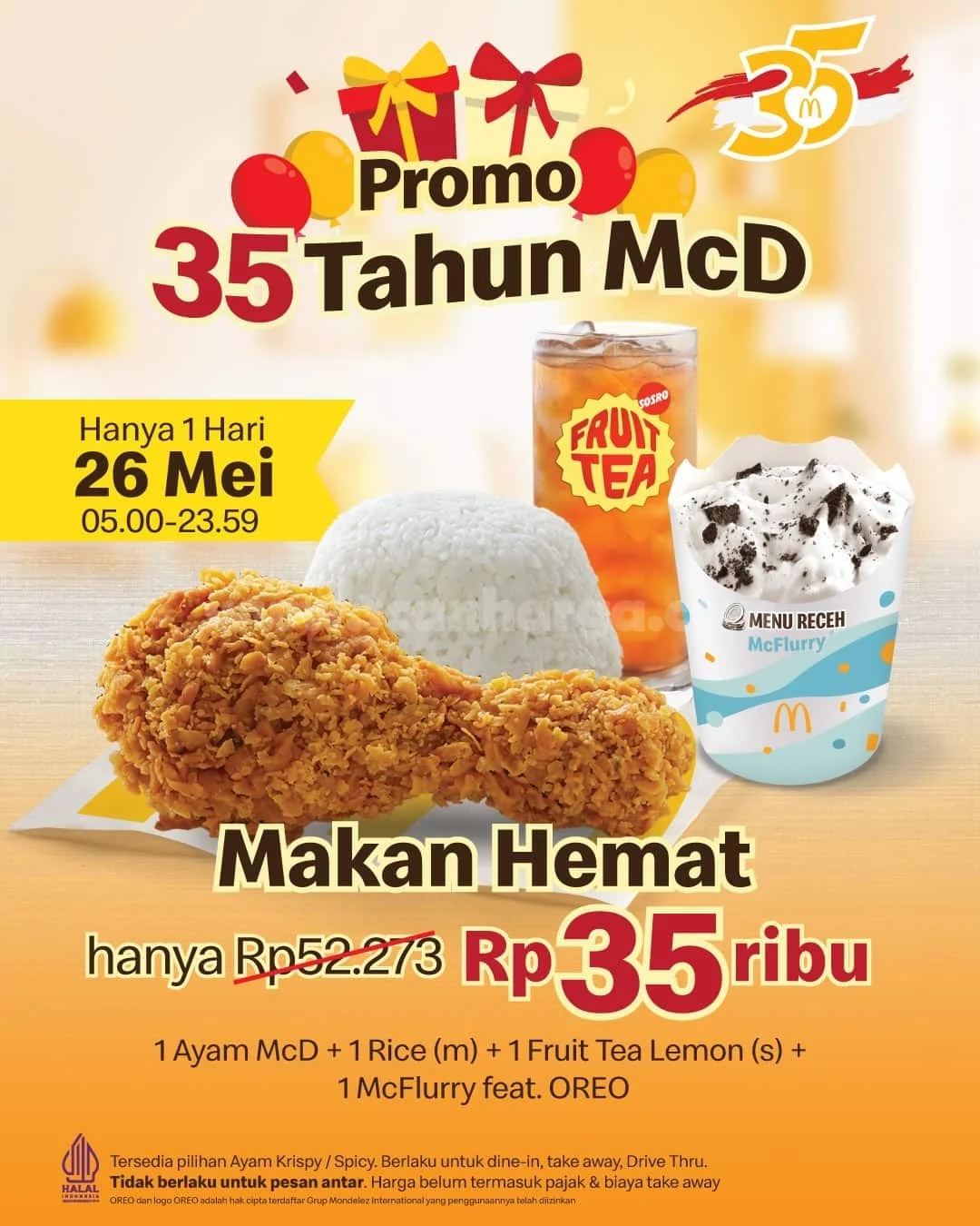 McD Rayakan 35 Tahun: Paket Hemat Rp 35.000!