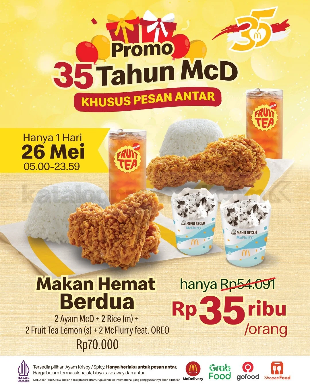 McD Rayakan 35 Tahun: Paket Hemat Rp 35 Ribu 26 Mei 2026