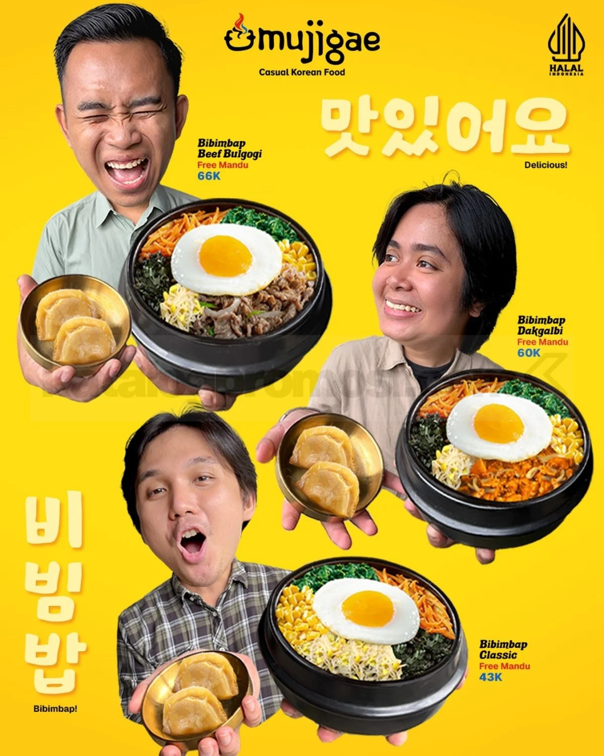 Mujigae: Bibimbap & Mandu Gratis Hingga 2026