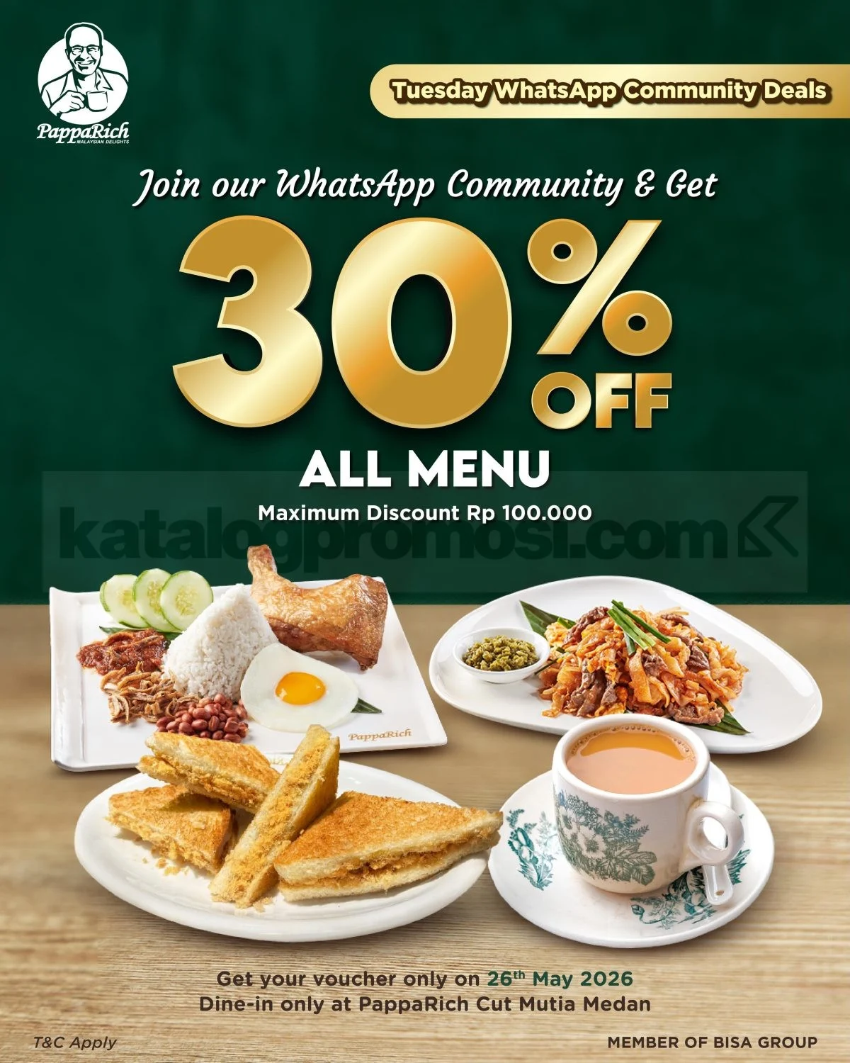 PappaRich: Diskon 30% Menu Malaysia via WhatsApp