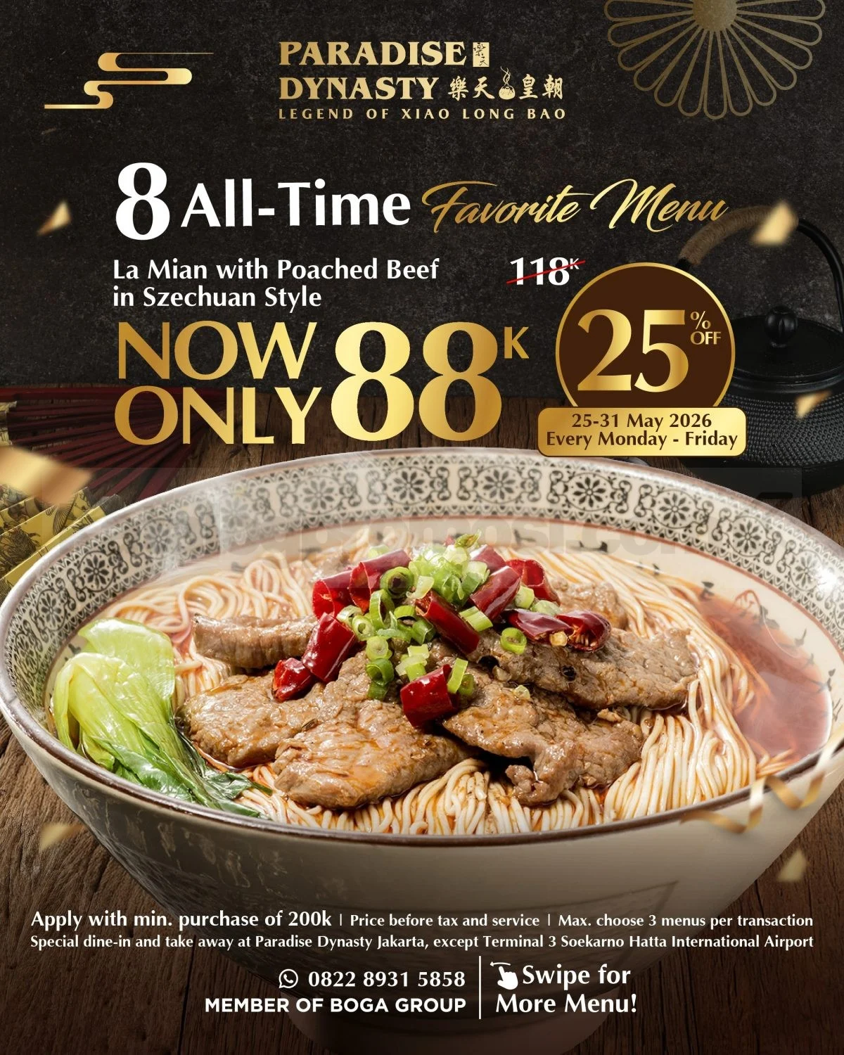 Paradise Dynasty: 8 Menu Favorit Rp 88 Ribu, 25-31 Mei!